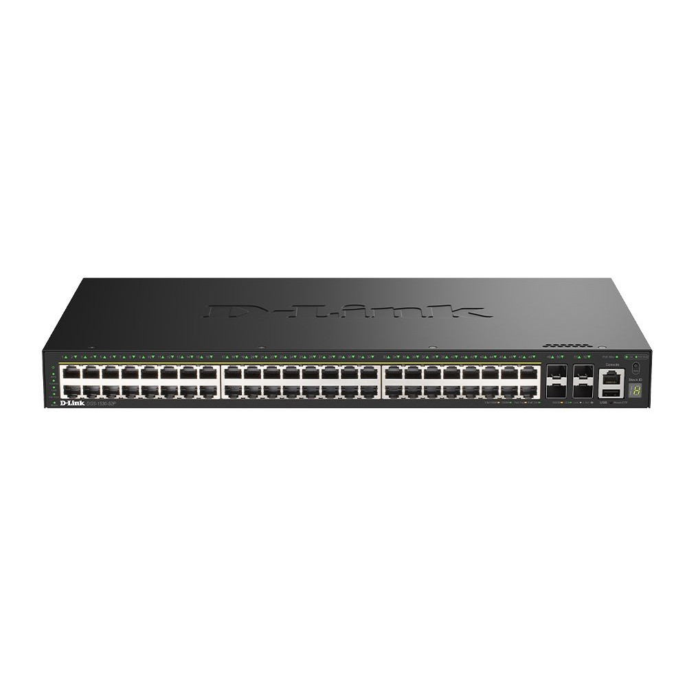 D-LINK SWITCH 52-PORT GIGABIT STACKABLE POE+ SMART MANAGED  SWITCH WITH 4 X 10G SFP+ PORTS