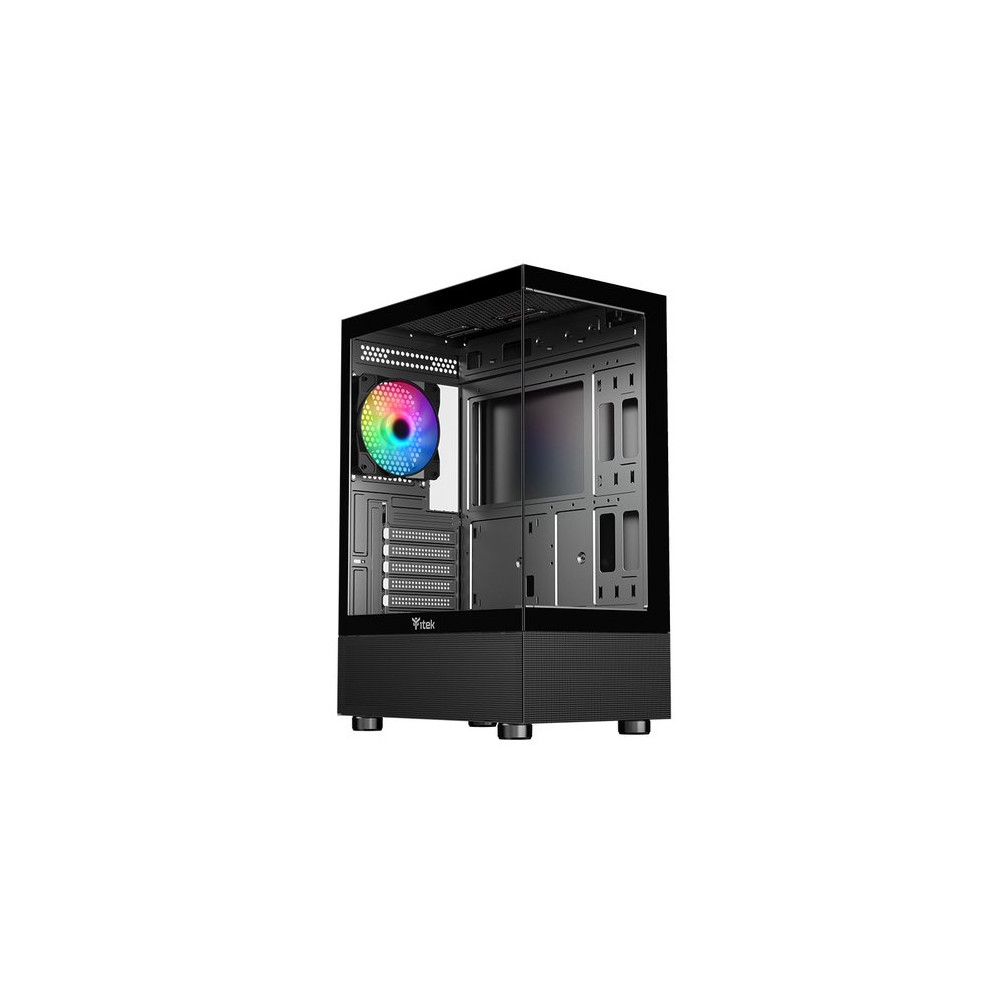 ITEK CASE SHOWBUI 33B, GAMING TOWER ATX, 12CM ARGB FAN, USB3, SIDE  FRONT PANEL TEMP GLASS