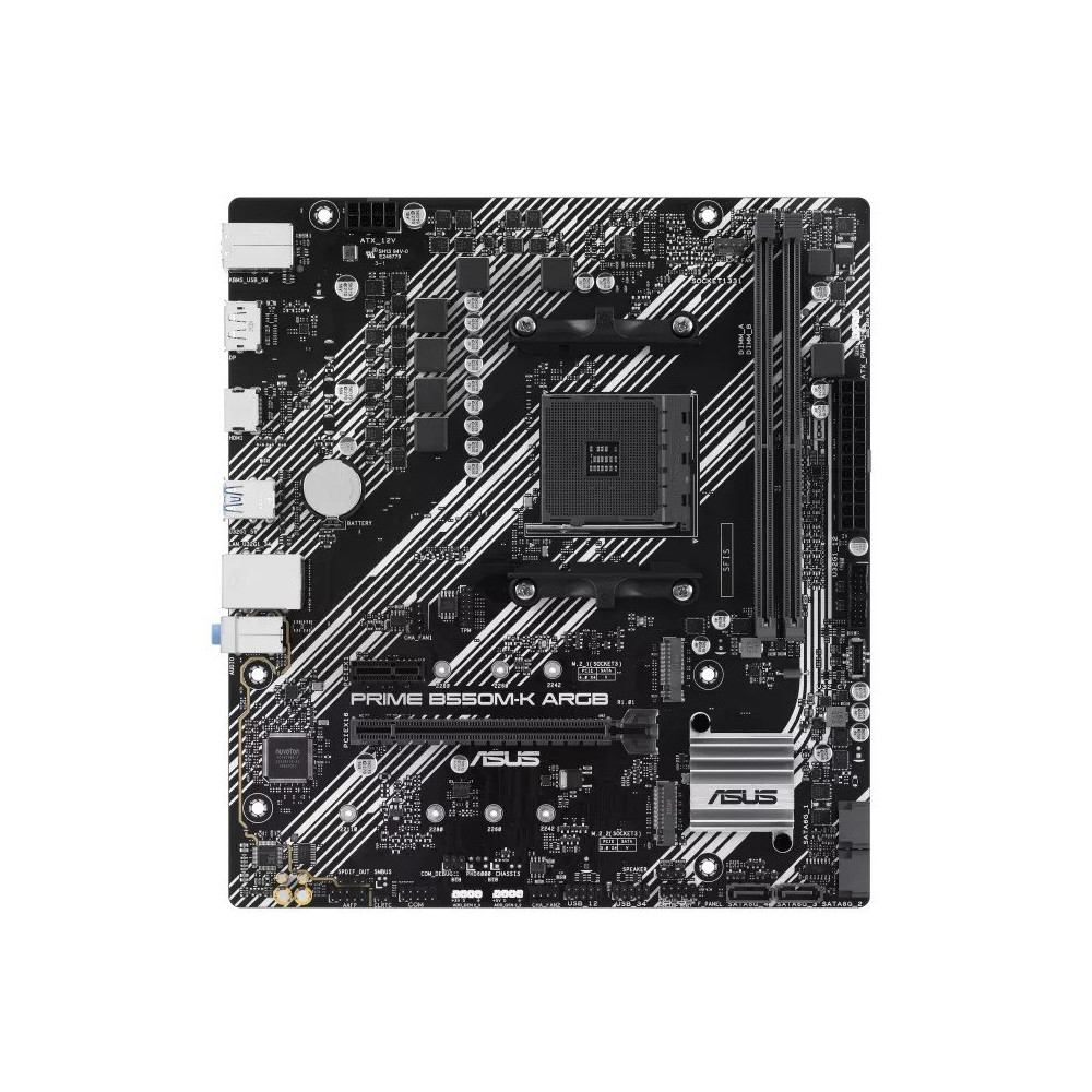 ASUS MB AMD B550 GAMING, PRIME B550M-K ARGB, AM4 2DDR4, DP/HDMI, GLAN, DUAL M2, MATX, RGB, 90MB1GC0-