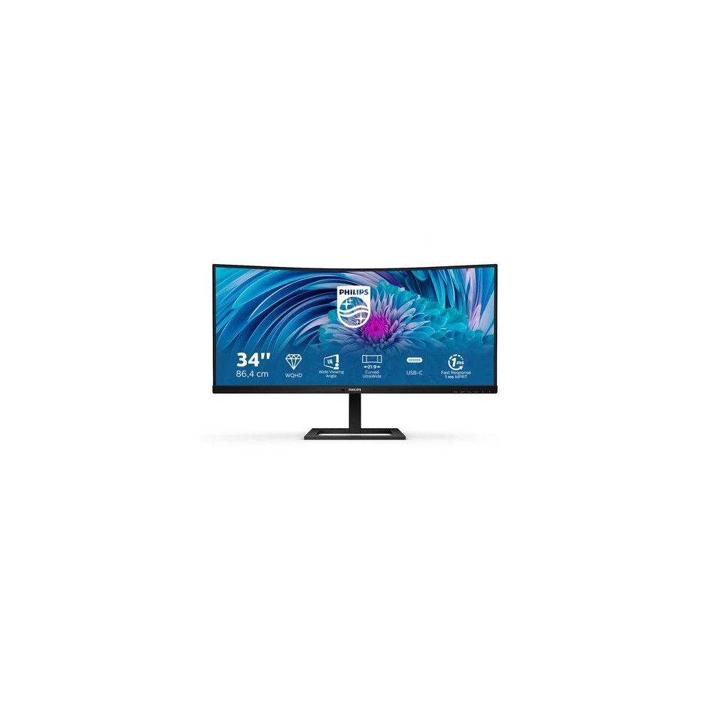 MONITOR PHILIPS LED 34" CURVED 346E2CUAE/00 VA 3440x1440 4ms 300cd/m² 3000:1 2x5W MM RegH HDMI DP USB-C docking GAMING
