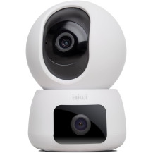 ISIWI TELECAMERA WIRELESS TWIN DOPPIA OTTICA 2K DOME MOTORIZZATA IR LED AUDIO BIDIREZIONALE SD CARD