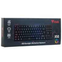 TASTIERA ITEK GAMING "X50" MECCANICA, SWITCH BLU OUTEMU, RGB, SOFTWARE, 90 TASTI, COMPATTA - ITKGMCX50