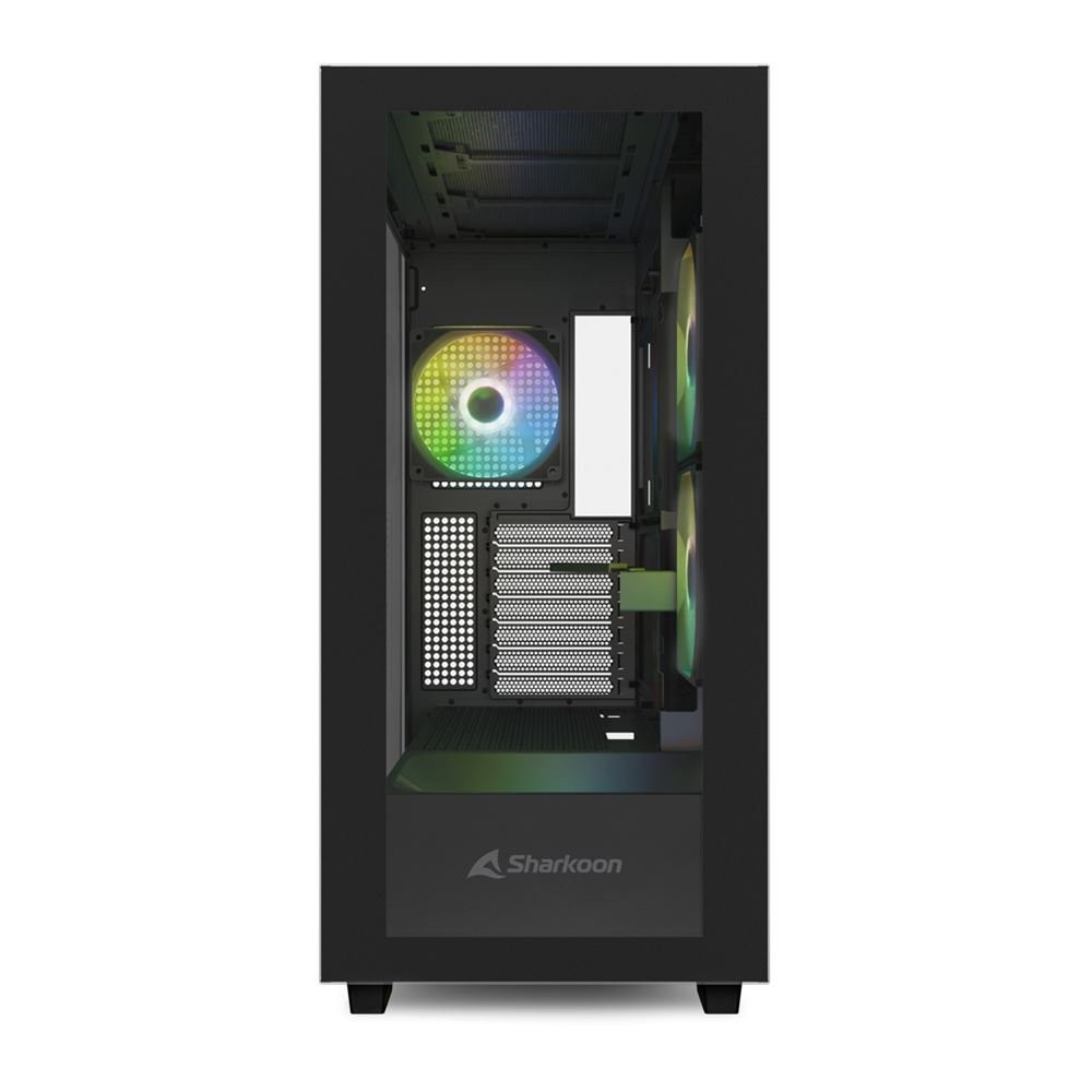 SHARKOON CASE REBEL C60 RGB BLACK ATX 2x U3, 1x Type-C,TRRS, 2x Tempered Glass, 4x 120 ARGB PWM, ARG