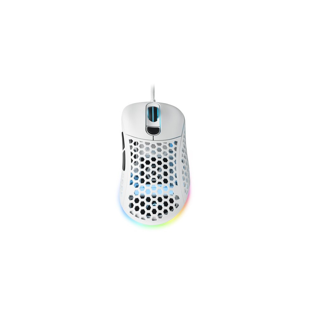 SHARKOON MOUSE GAMING LIGHT2-200, WHITE, 16000 DPI MAX, RGB, 6 TASTI, USB 1.8MT, BIANCO