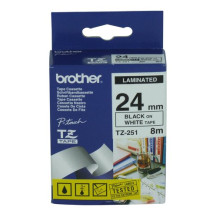 BROTHER NASTRO LAMINATO DA 24MM (8M) NERO/BIANCO