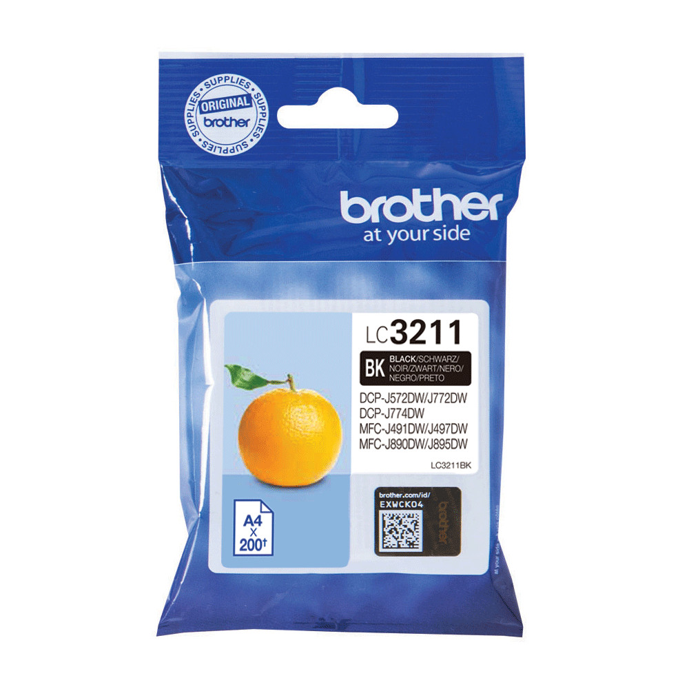 ORIGINAL Brother Cartuccia d'inchiostro nero LC3211BK LC-3211 ~200 Seiten