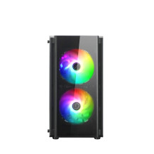 NUWO MICRO CASE ATX BLITZ R28 0.5MM SPCC USB3.0/2.0 3 FAN 12CM ARGB RAINBOW FRONT MESH SIDE GLASS  N