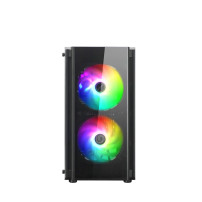 NUWO MICRO CASE ATX BLITZ R28 0.5MM SPCC USB3.0/2.0 3 FAN 12CM ARGB RAINBOW FRONT MESH SIDE GLASS  N