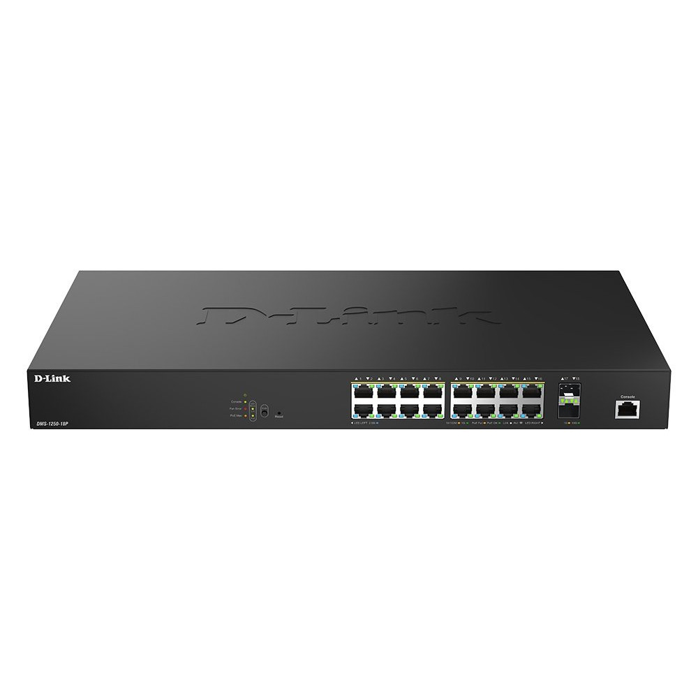 D-LINK SWITCH 18-PORT 2.5G MULTI-GIGABIT POE++ SMART MANAGED SWITCH WITH 2 X 10G SFP+ PORTS