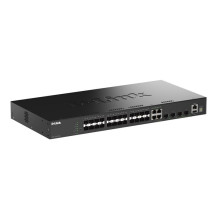D-LINK SWITCH 28-PORT GIGABIT SFP STACKABLE SMART MANAGED SWITCH WITH 4 X COMBO AND 4 X 10G SFP+ POR