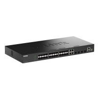 D-LINK SWITCH 28-PORT GIGABIT SFP STACKABLE SMART MANAGED SWITCH WITH 4 X COMBO AND 4 X 10G SFP+ POR