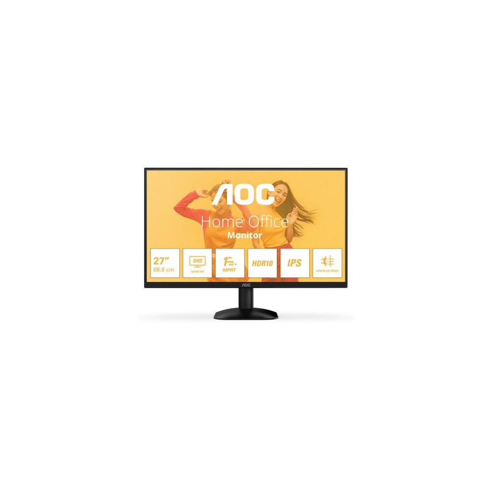 AOC MONITOR 27 LED IPS QHD 16:9 1MS 300 CDM,  REG ALTEZZA, DP/HDMI