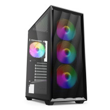 SHARKOON CASE 2X U3, VETRO TEMPERATO, 4X 120 RAINBOW LED FAN