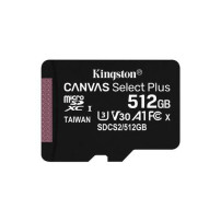 SD-MICRO KINGSTON  512GB incl. Adapter CLASS10 U3 UHS-I V30 + ADATTATORE READ:100MB/S WRITE:100MB/S - SDCS2/512GB