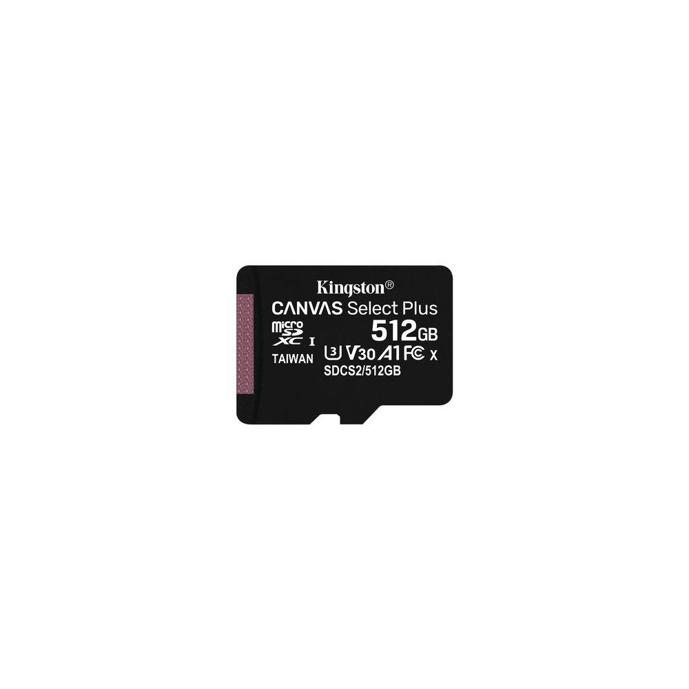 SD-MICRO KINGSTON  512GB incl. Adapter CLASS10 U3 UHS-I V30 + ADATTATORE READ:100MB/S WRITE:100MB/S - SDCS2/512GB