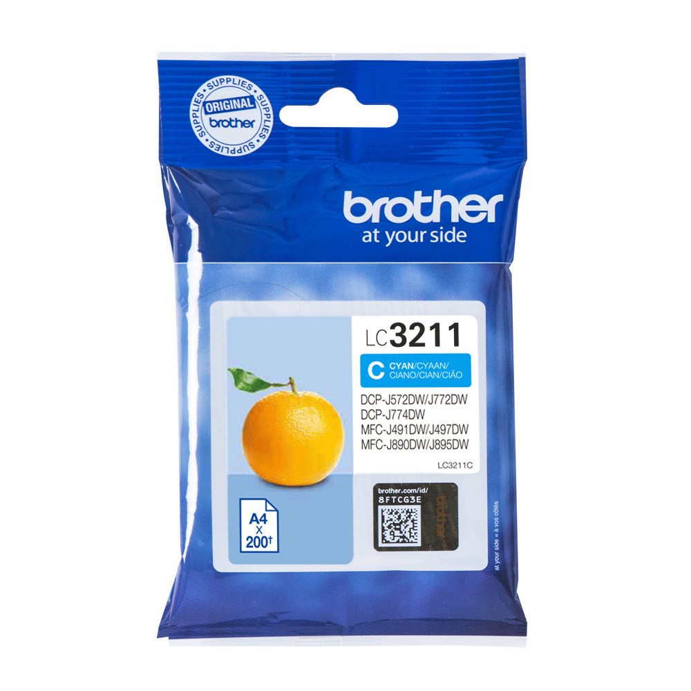 ORIGINAL Brother Cartuccia d'inchiostro ciano LC3211C LC-3211 ~200 Seiten