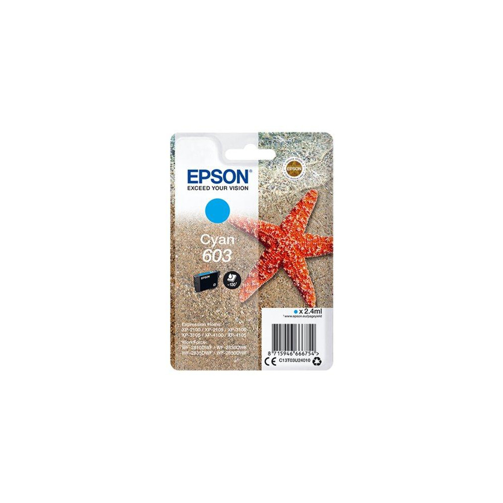 ORIGINAL Epson Cartuccia d'inchiostro ciano C13T03U24010 603 ~130 Seiten