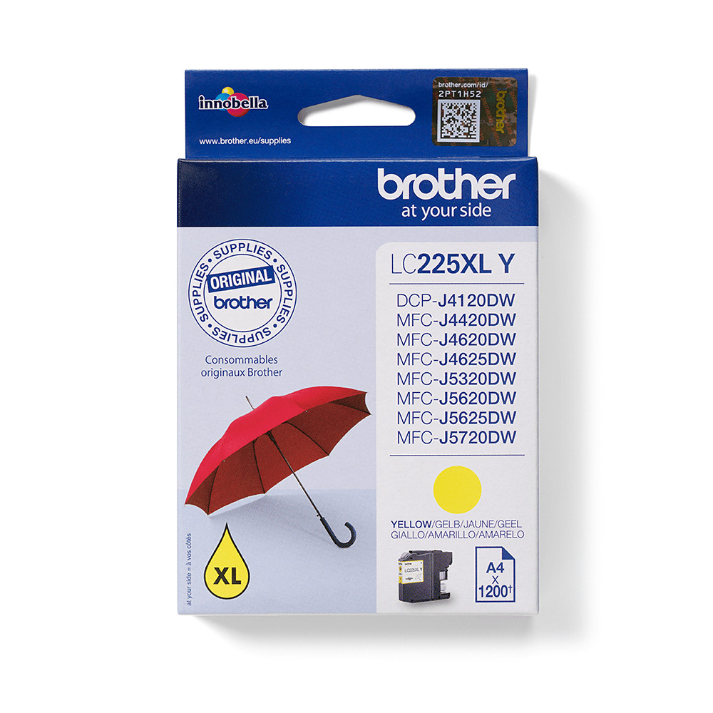 ORIGINAL Brother Cartuccia d'inchiostro giallo LC225XLY LC-225XL ~1200 Seiten 11,8ml