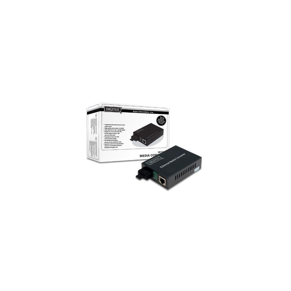 MEDIA CONVERTER DIGITUS 10/100/1000 GIGABIT MEDIA CONVERTER RJ45 - FIBRA OTTICA ST 1000Base-SX - DN82110