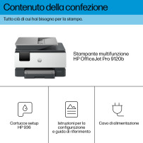HP OfficeJet Pro 9120b Wireless All-in-One Colore Stampante, Stampa fronte/retro; fotocopiatrice, scanner