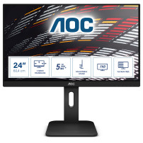 MONITOR AOC LED 23.8" Wide 24P1 IPS 1920x1080 5ms 250cd/mq 50.000.000:1 2x2W MM Reg. in H PIVOT VGA DVI HDMI DP USB