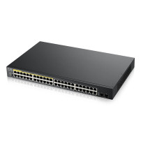 SWITCH ZYXEL GS-1900-48HP 48P LAN GIGABIT 24P PoE+ 2 porte SFP Gigabit, Supporto IPv6, VLAN, WEB MANAGED Rack