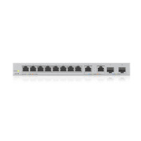 XGS1210-12 - Switch SMART MANAGED, 8 porte Gigabit, 2 porte 2.5GbE, 2 porte SFP+ 10GbE, - Easy Manag per VLAN, QoS - fanless
