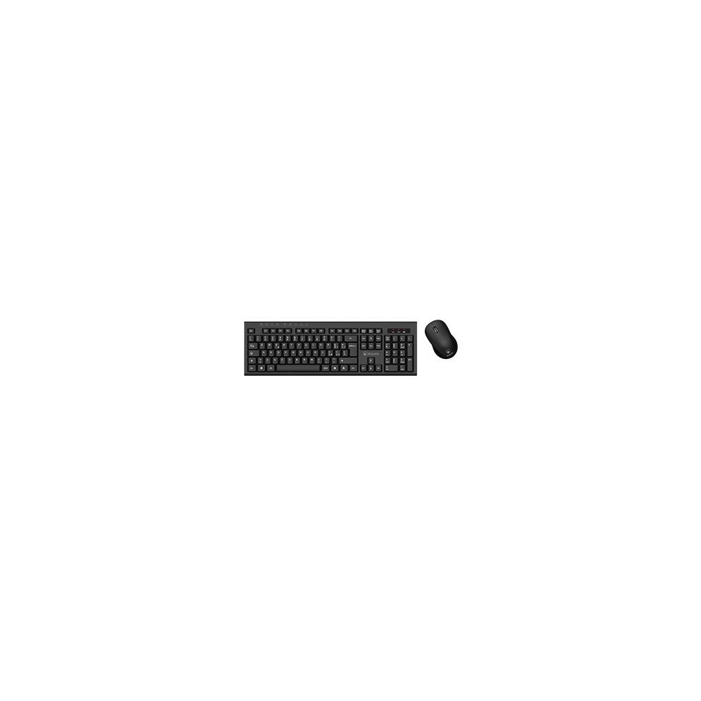 KIT ATLANTIS BASIC 300W P013-AX280G+M TASTIERA MM WIRELESS + MOUSE OTTICO WIRELESS 3 Tasti+scroll, Ricevitore nano-size USB Nero