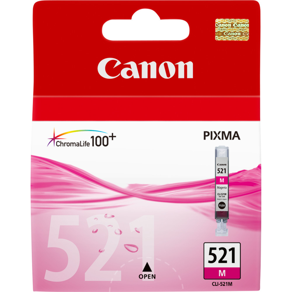 INK CANON CLI-521M Magenta 9ML X PIXMA MP540, MP550, MP620, MP630, MP640, MP980, MP990, iP3600, iP4600, iP4700, MX860