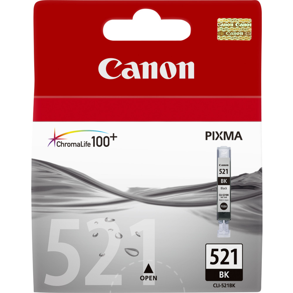 INK CANON CLI-521BK Nero 9ML X PIXMA MP540, MP550,MP560,MP620, MP630,MP640, MP980,MP990,iP3600, iP4600 iP4700,MX860