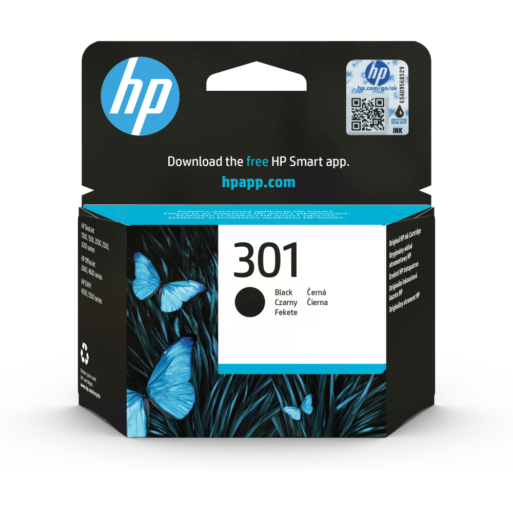 ORIGINAL HP Cartuccia d'inchiostro nero CH561EE 301 ~170 Seiten 3ml