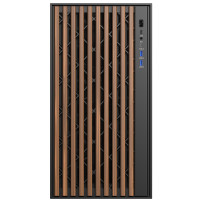 CASE ITEK TOWER "Case WOODY" Gaming Tower 2*USB3,1*USB-C 3*12cm fan ARGB,  Temp Glass Side Panel, NERO+Wood Front -  ITGCAWO28B