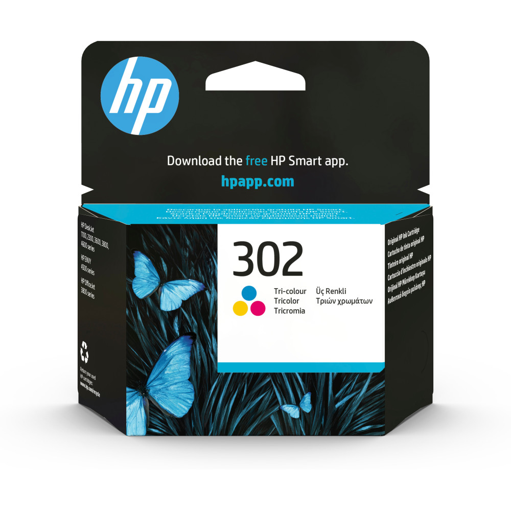 ORIGINAL HP Cartuccia d'inchiostro differenti colori F6U65AE 302 ~150 Seiten