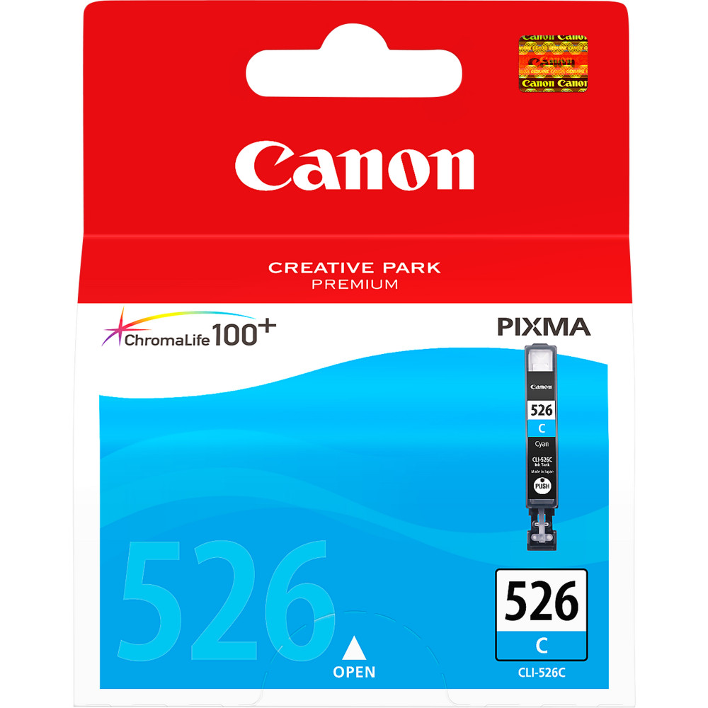 INK CANON CLI-526C Ciano 9ML x IP4850 IP4950 MG5150 MG5250 MG5350 MG6150 MG6250 MG8150 MG8250 MX715 MX895 IX6550