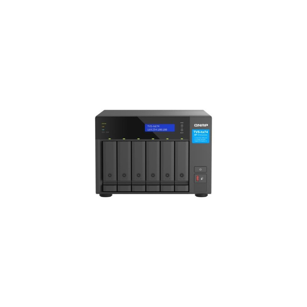 NAS TOWER QNAP HERO TVS-h674-i3-16G 6HD NOHDD 3,5"/2,5" + 2x M.2 PCIe 2x2.5GBE 16GB DDR4 RAM HDMI Intel i3-12100 4core 250W
