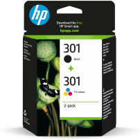 ORIGINAL HP Multipack nero / differenti colori N9J72AE 301 ~320 Seiten 2x inchiostro HP 301: 1x CH561EE + 1x CH562EE