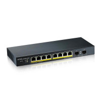 SWITCH ZYXEL GS1900-10HP V2 8P GIGABIT POE (EROGAZIONE POE FINO A 70W) +2P SFP SUPP IPV6, VLAN DESIGN SENZA VENTOLE,WEB MANAGED