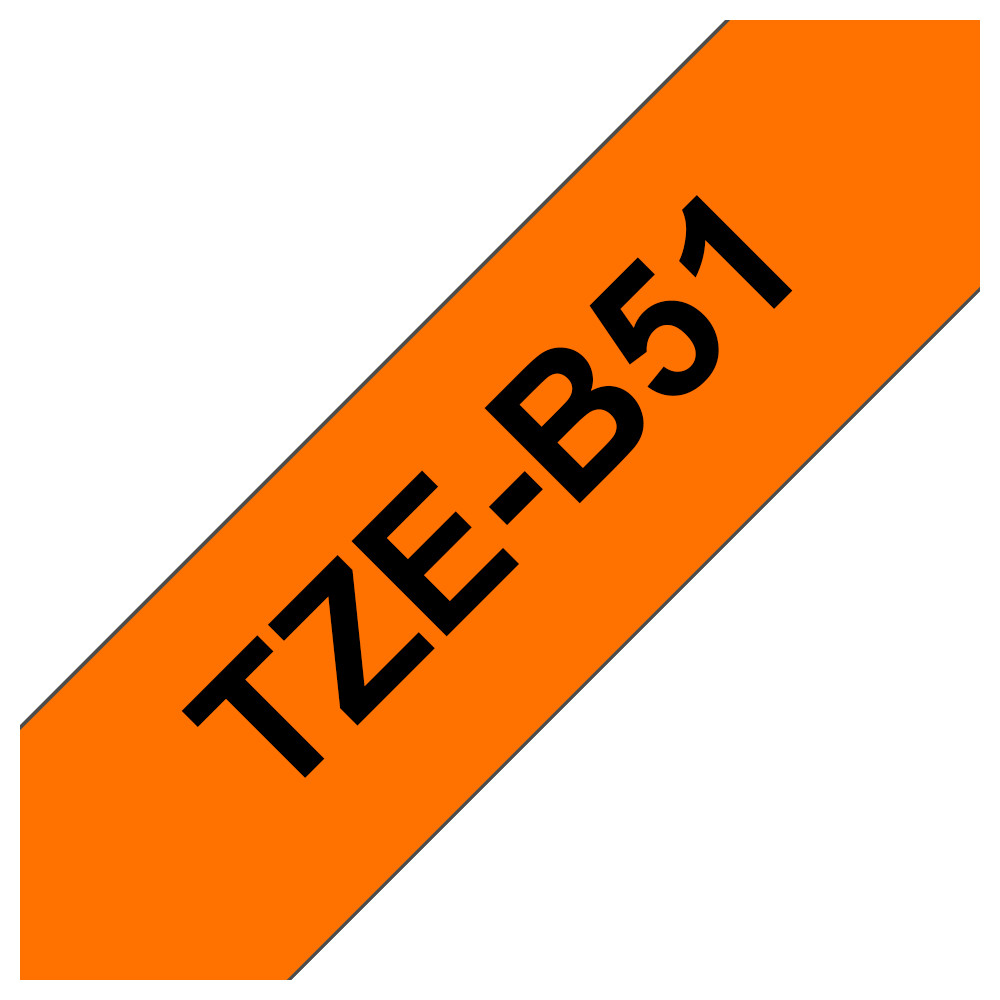 NASTRO BROTHER TZEB51 Nero su Arancione 24mm