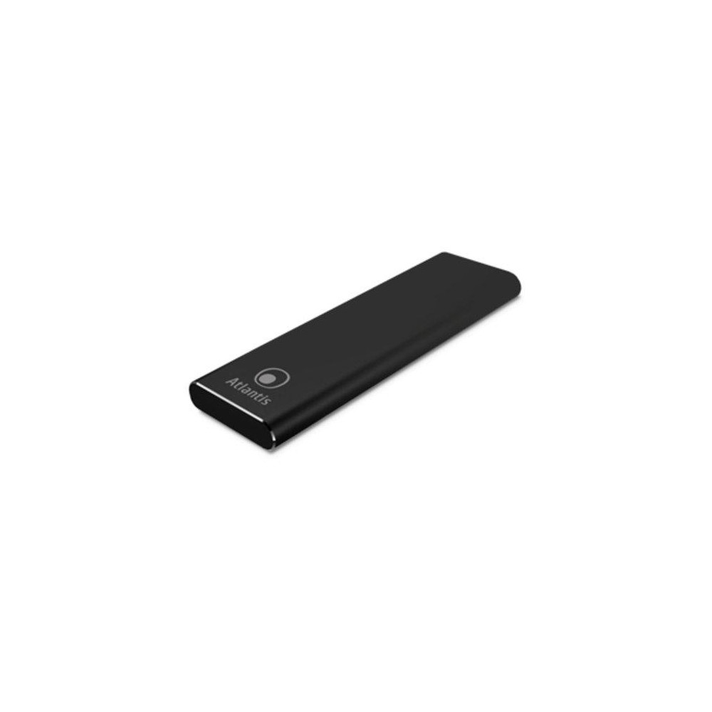 BOX ESTERNO ATLANTIS A06-M2-SATA-01 USB 3.1 tipo C per SSD di tipo M2.SATA dim: 80,60,42,30mm Alloggiamento in alluminio Nero