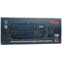 KIT TASTIERA+MOUSE ITEK "T20" MEMBRANA, RGB, MULTIMEDIALE, SW, USB - ITKMGMMT20