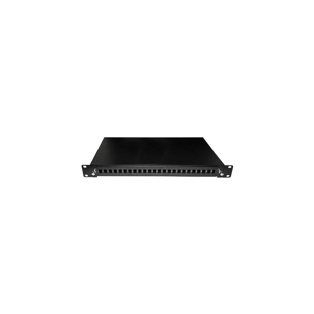 CASSETTO FIBRA OTTICA 24 PORTE PER ADATTATORI LC DUPLEX E SC SIMPLEX 1 UNITA PER INST 19" NERO CON BINARI TELESCOPICI LKFO24N