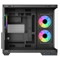 CASE ITEK CAVE DS GAMING TOWER, ATX, 3x12cm ARGB fan, 2xUSB3, TYPE-C,SYDE & FRONT PANEL TEMP GLASS - ITGCADCDSB
