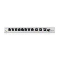 Switch SMART MANAGED, 8 porte Gigabit, 3 porte 10MGbE, 1 porte SFP+ 10GbE, - Easy Management per VLAN, QoS - FANLESS