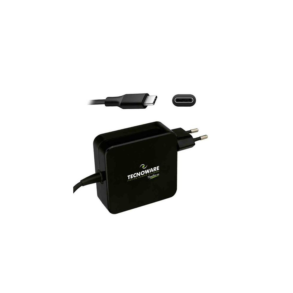 ALIMENTATORE TECNOWARE USB C FAU17563 DA RETE ELETTRICA 65W x NB MacBook Pro,SmartPhone,Tablet e tutti i disp comp con USB C