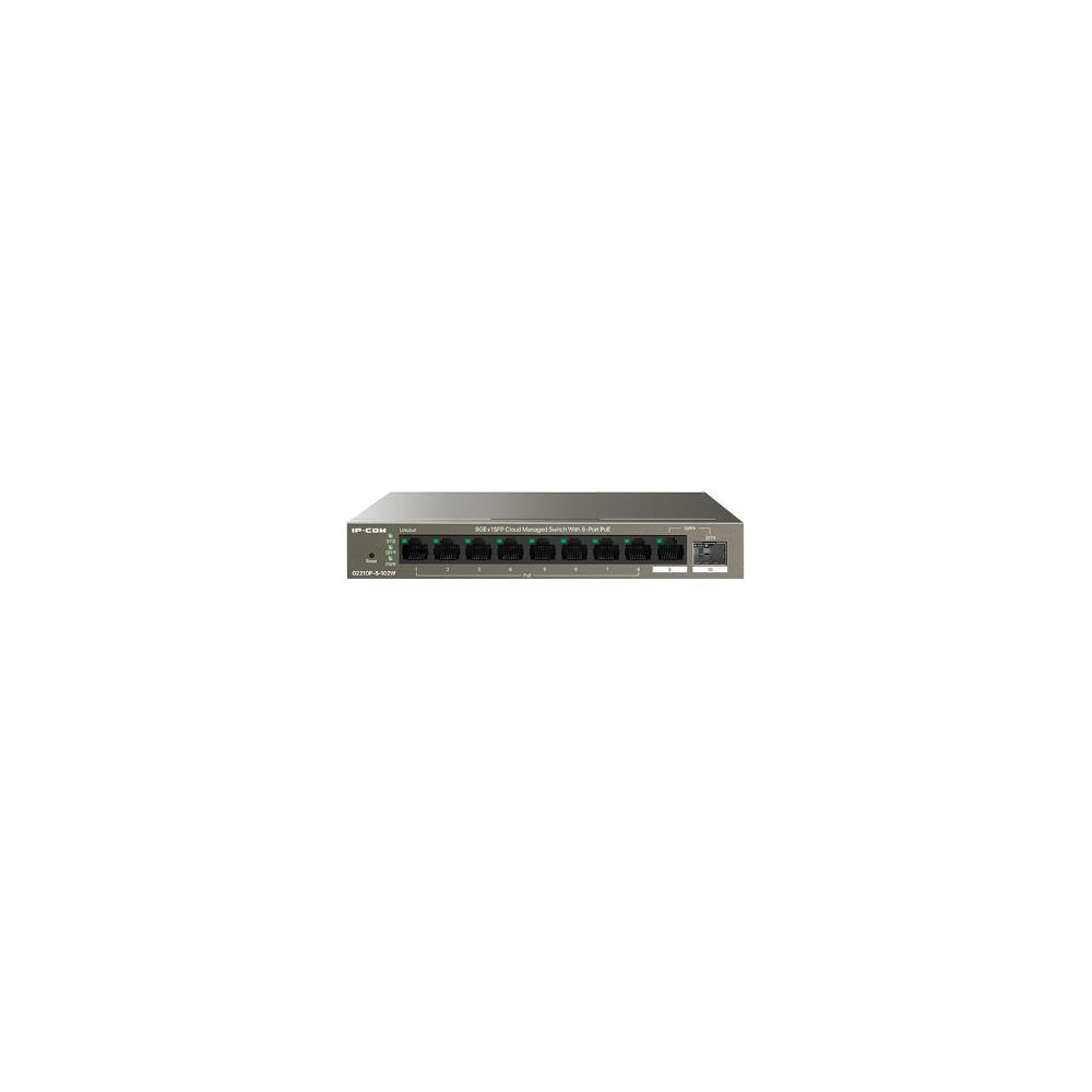 SWITCH POE IP-COM G2210P-8-102W - 9 × porte Ethernet 10/100/1000 Base-T (8 porte PoE), 1 × porta SFP Base-X 100/1000