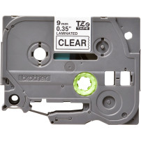 NASTRO BROTHER TZe121 9mm Nero/Trasparente x PT900 PT-H75 PT-1080BTS
