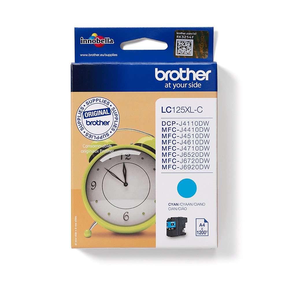 ORIGINAL Brother Cartuccia d'inchiostro ciano LC125XLC LC-125XL ~1200 Seiten
