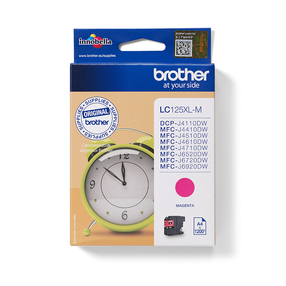 ORIGINAL Brother Cartuccia d'inchiostro magenta LC125XLM LC-125XL ~1200 Seiten