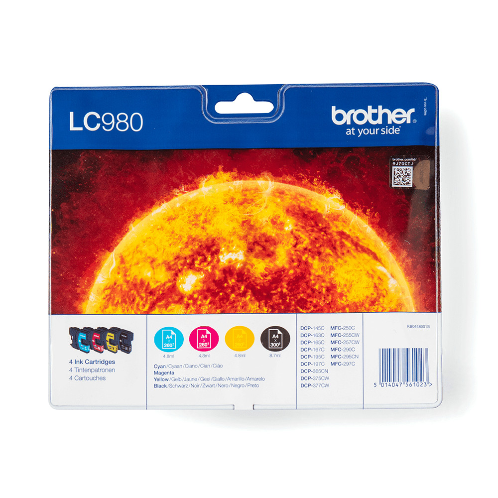 INK BROTHER LC-980VALBP Blister 4C x DCP-145C DCP-165C DCP-195C MFC-250C MFC-290C
