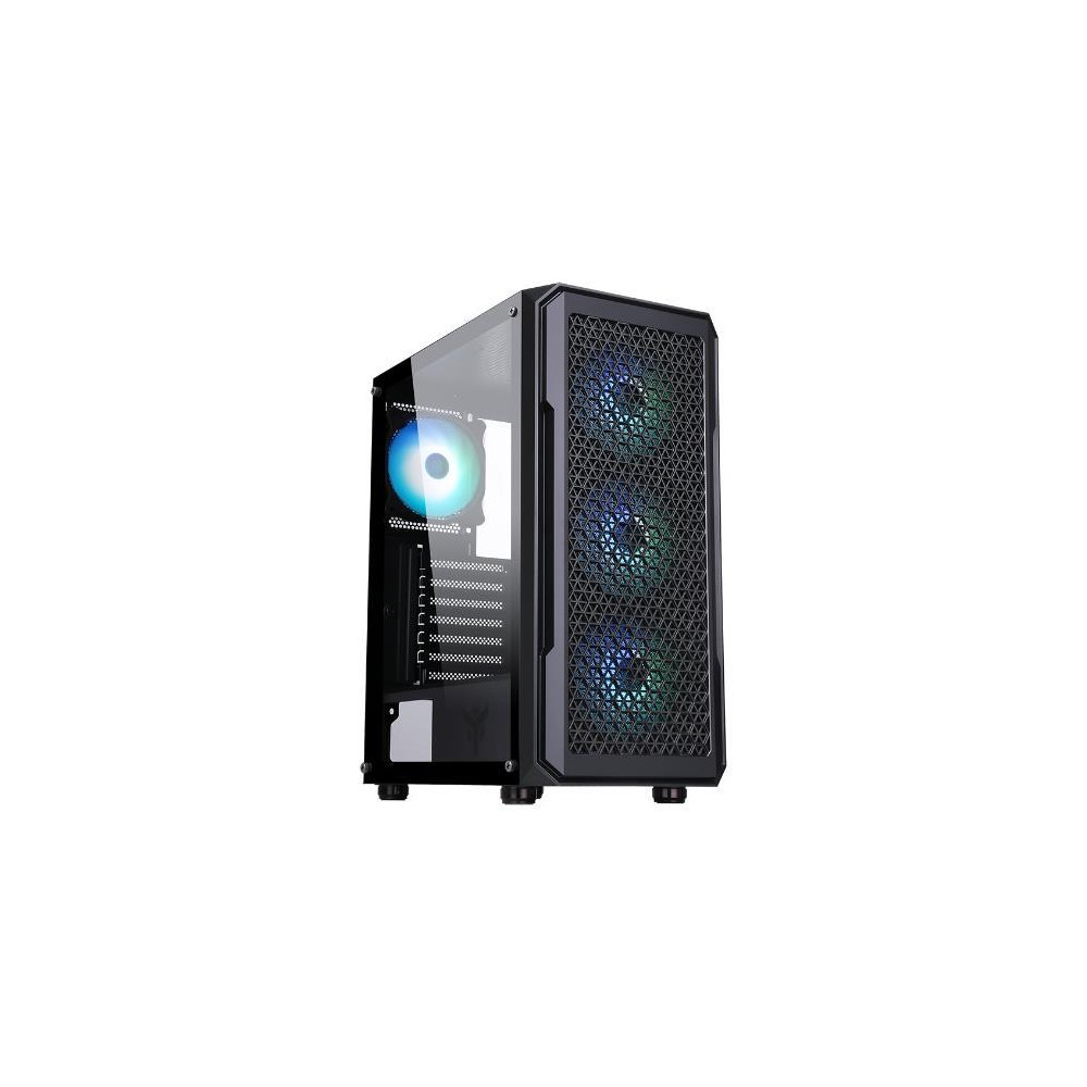 CASE ITEK M.TOWER "SIX TRIANGLE" GAMING  2*USB,1*USB3, 4*12cm fan ARGB, Trasp Wind, -  ITGCAST33B